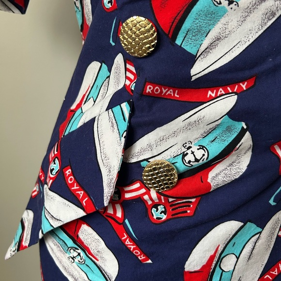 Royal Navy 50s Style Kitch Midi Dress  • Size S - Picture 3 of 3